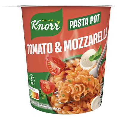 8x 63 g Knorr Pasta Snack Pot Tomato & Mozzarella für 5,99€ (statt 11€)