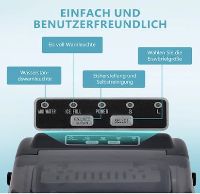 🧊 Euhomy Eiswürfelmaschine mit 9 Würfeln in 6 Minuten für 79,99€ (statt 90€)