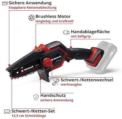 🔝🪚 Einhell Akku Astkettensäge GE PS 18/15 Li BL Solo für 65,99€ (statt 79€)