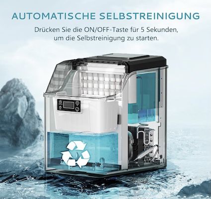 🧊 Euhomy Eiswürfelmaschine mit 24 Eiswürfeln in 13 Minuten für 161€ (statt 190€)