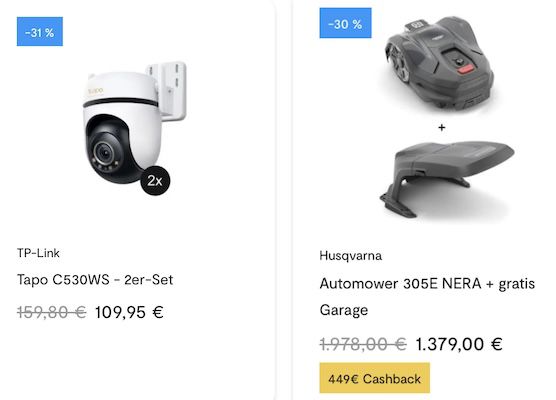 🏡📹 tink: Garten Sale mit bis 43% Rabatt z.B. 2x Netatmo Außenkamera für 319€ (statt 430€)