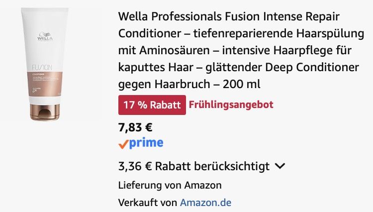 Wella Professionals Fusion Intense Repair Conditioner 200ml ab 7,83€ (statt 16€)