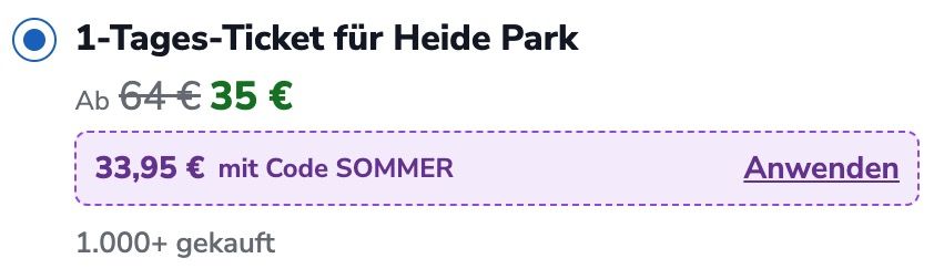 🎢 Freizeitpark Tickets Deals ➡️ z.B. Heide Park Resort Tagesticket ab 33,95€ (statt 64€)
