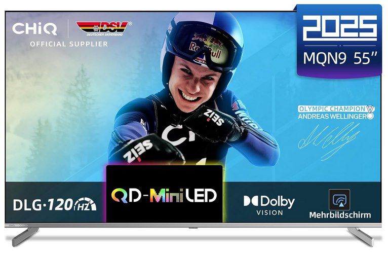 📺 CHIQ M55QN9G Mini LED Smart TV mit DLG 120Hz für 339,99€ (statt 460€)