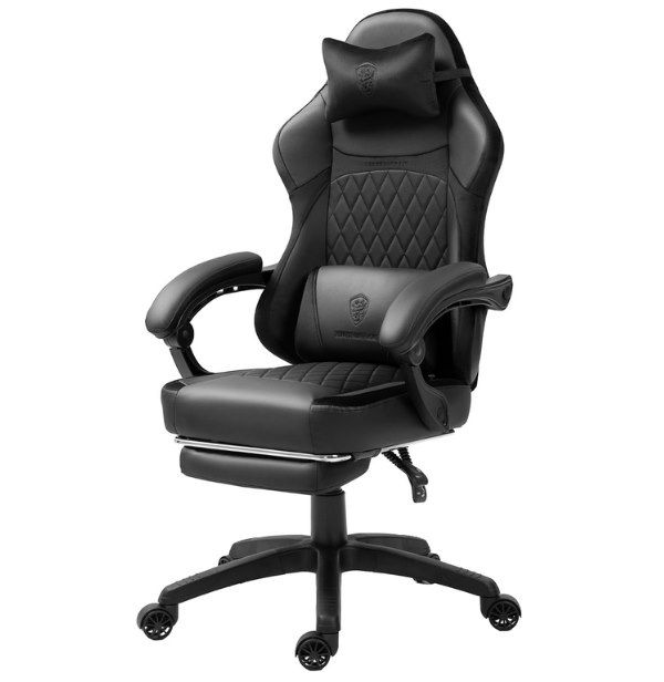 Dowinx Gaming Stuhl aus PU Leder mit Lendenwirbelstütze für 64,99€ (statt 130€)