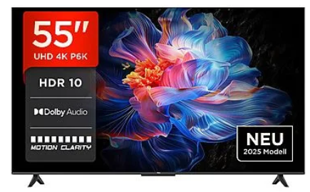 💥TCL P6K   55 Zoll UHD smart TV für 299€ (statt 449€)