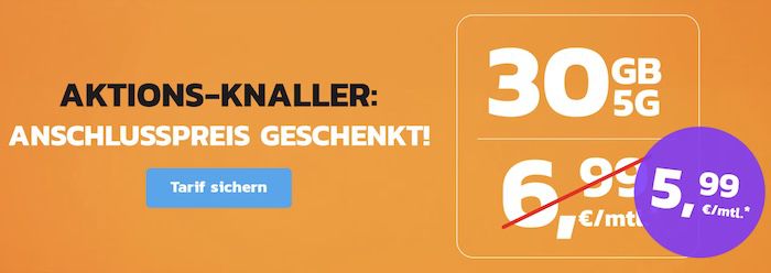 🤯 simyo: o2 Allnet Flat mit 30GB 5G für nur 5,99€ mtl. + 0€ AG