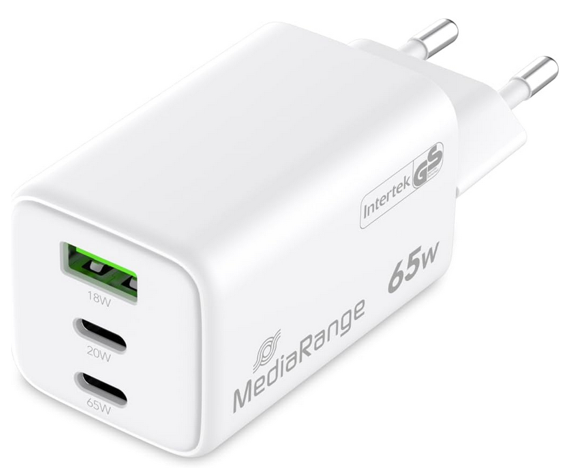MediaRange MRMA116 USB Ladegerät GaN  65 Watt für 14,99€ (statt 19€)