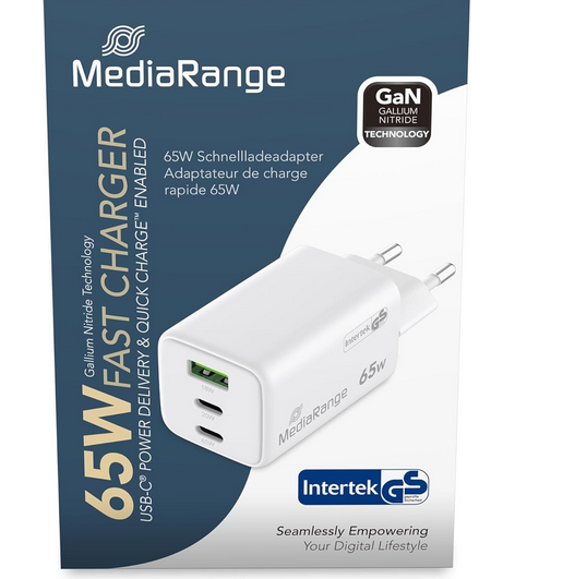 MediaRange MRMA116 USB Ladegerät GaN  65 Watt für 14,99€ (statt 19€)