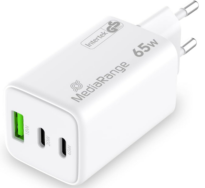 MediaRange MRMA116 USB Ladegerät GaN  65 Watt für 14,99€ (statt 19€)