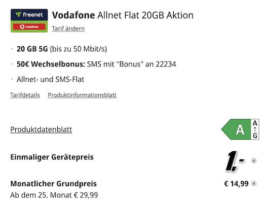 220€ Gewinn 🔥 Google Pixel 9 für 1€ + Vodafone 20GB für 14,99€ mtl. + 50€ Bonus