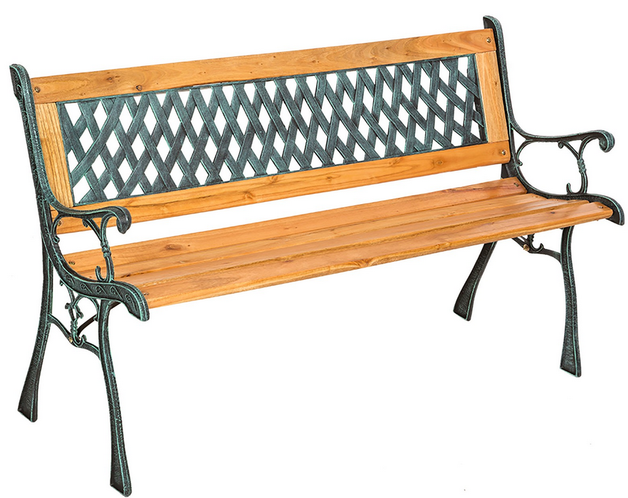 TecTake Marina Gartenbank 2 Sitzer aus Holz und Gusseisen für 49,99€ (statt 58€)
