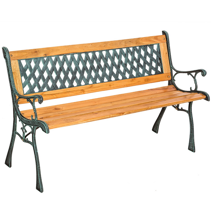 TecTake Marina Gartenbank 2-Sitzer aus Holz und Gusseisen für 49,99€ (statt 58€)