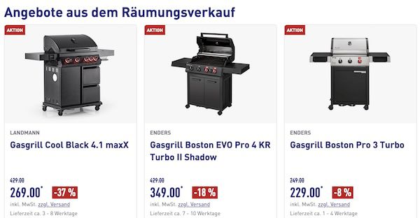 🔥 Aldi Räumungsverkauf   z.B. Landmann Gasgrill Cool Black 4.1 maxX für 314,90€ (statt 475€)