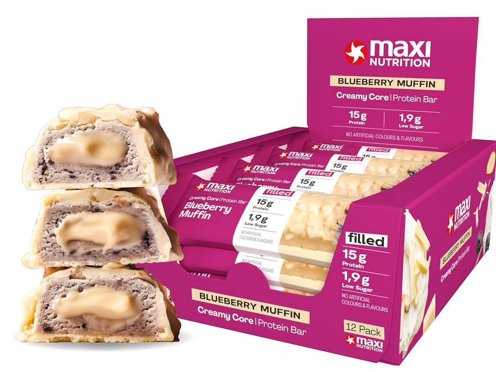 🍫 12er Pack MaxiNutrition Creamy Core Bar Blaubeer Muffin ab 7,63€ (statt 24€)