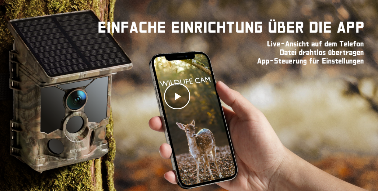 📷🦌Ceyomur CY95 Solar Wildkamera WiFi für 59,99€ (statt 80€)