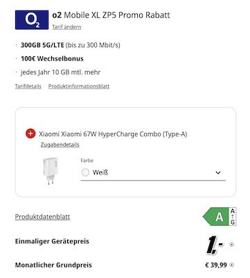 Eff. GRATIS ‼️ Xiaomi 15 Ultra für 1€ + o2 Allnet 300GB 5G für 39,99€ + 100€ Bonus
