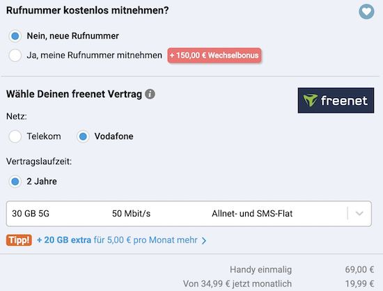📱 Samsung Galaxy S24 FE für 69€ + Vodafone Allnet 30GB für 19,99€ mtl. + 150€ Bonus