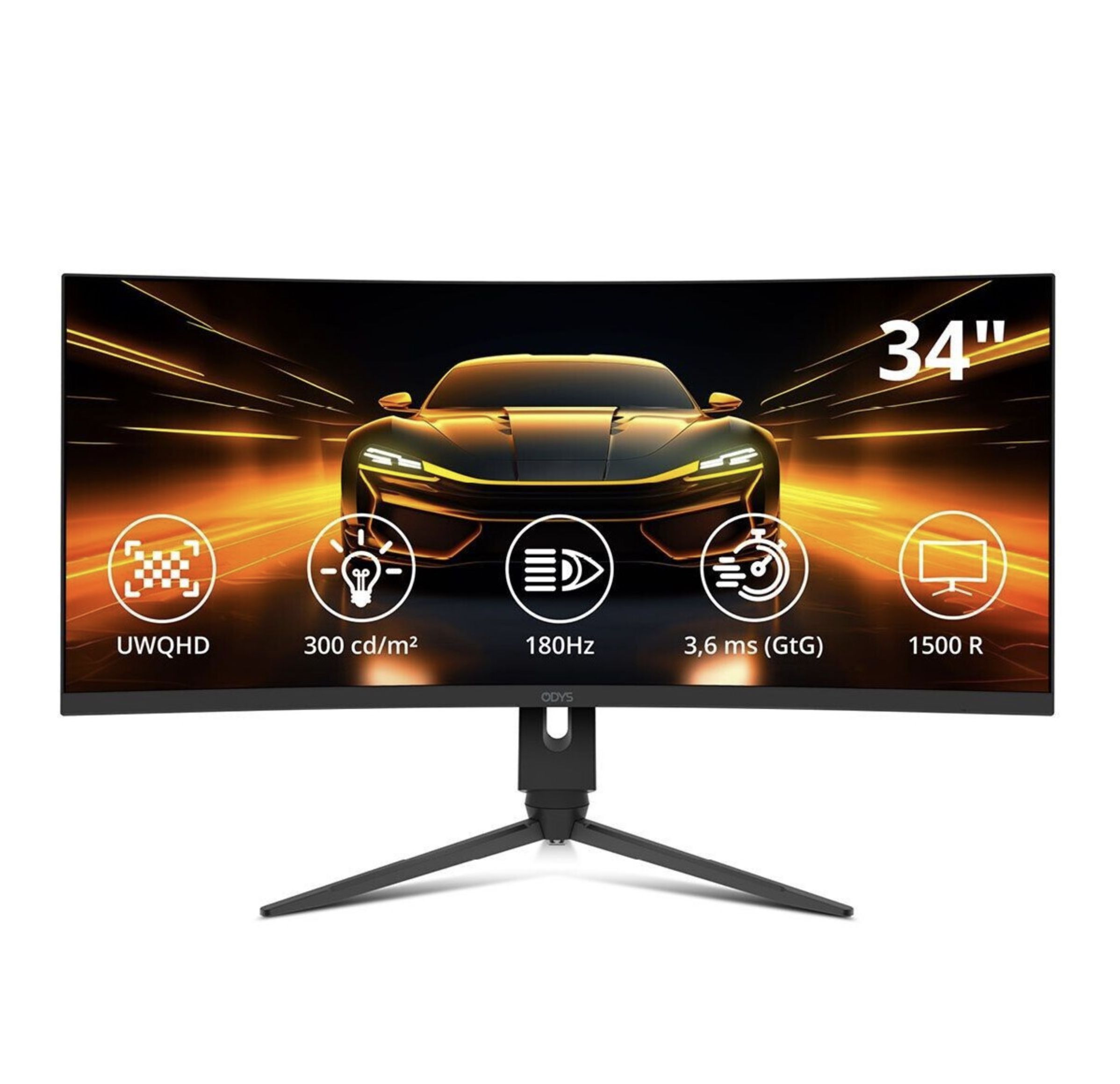 🖥️ 34 Zoll ODYS curved Gaming Monitor XP34 PRO-X mit 180 Hz für 229,99€ (statt 290€)