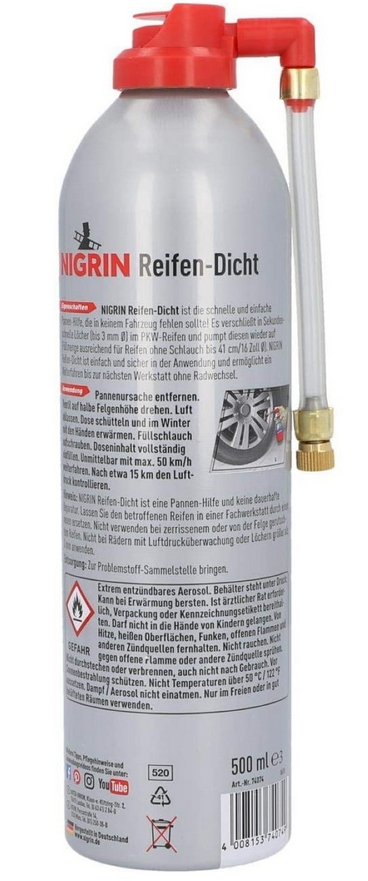 2x Set Nigrin Reifendicht Mittel Pannenhilfe Auto & Co. für 15€ (statt 20€)