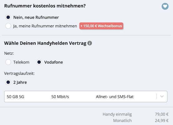 🍏 Apple iPhone 16e für 79€ + Vodafone Allnet 50GB für 24,99€ mtl + 150€ Bonus