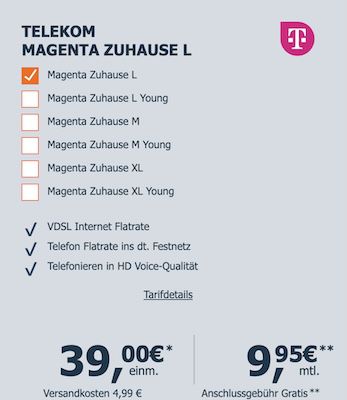 🩷 Telekom Magenta Zuhause M für eff. 18,58€ mtl. / L für eff. 22,53€ mtl. / XL für eff. 27€ mtl.