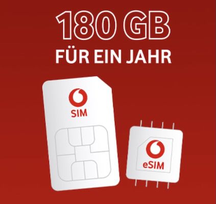📱 Vodafone CallYa Jahrestarif mit 180GB 5G für 99,99€ + 30€ Bonus