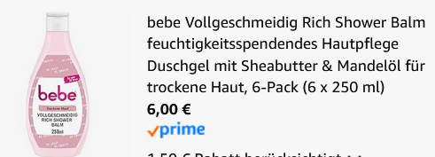 🧴 6x Bebe Rich Shower Balm Duschgel mit Sheabutter &Mandelöl ab 6€ (statt 8€) 🧴 6x Bebe Rich Shower Balm Duschgel mit Sheabutter &Mandelöl ab 6€ (statt 8€)