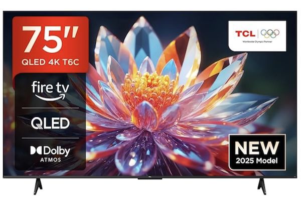 📺 TCL 75T6C   75 4K UHD QLED Smart TV für 549€ (statt 699€)