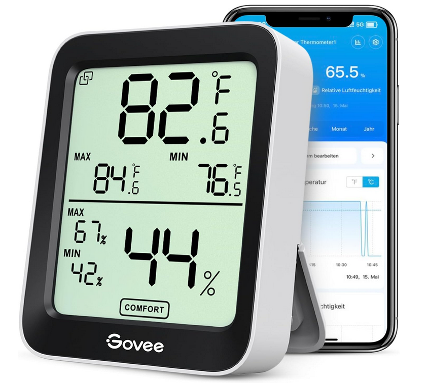 GoveeLife Digitales Thermometer-Hygrometer mit App-Anbindung für 12,99€ (statt 17€)
