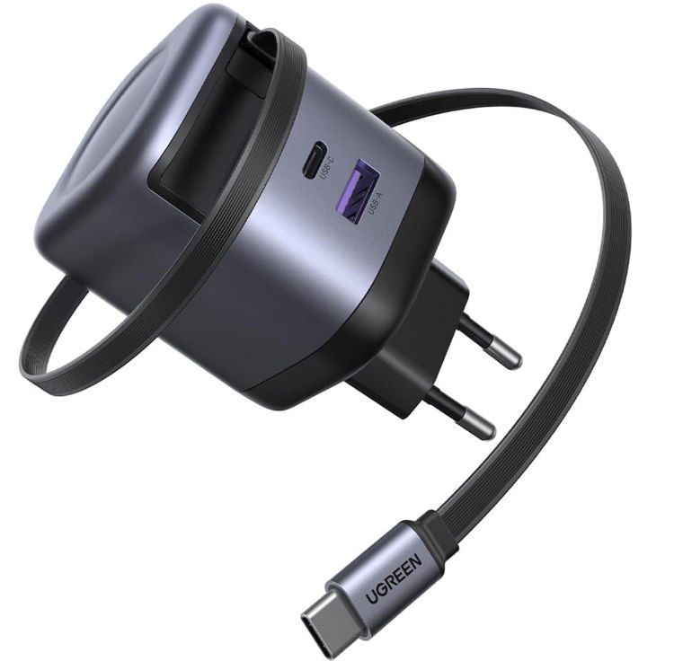 UGREEN Nexode USB C Einziehbares 65W GaN Ladegerät für 27,99€ (statt 45€)