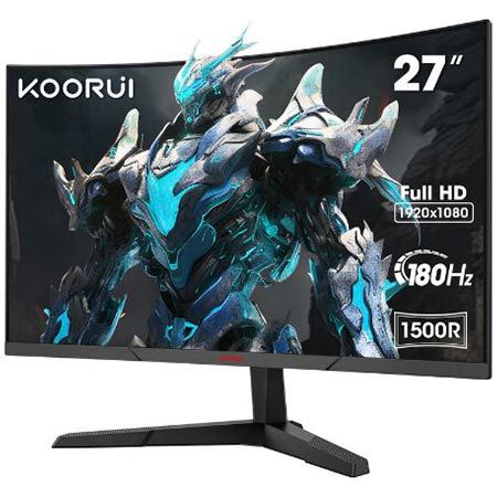 🖥️ KOORUI 27E6CA 27″ FHD Curved Gaming Monitor, 180Hz für 129,99€ (statt 200€)