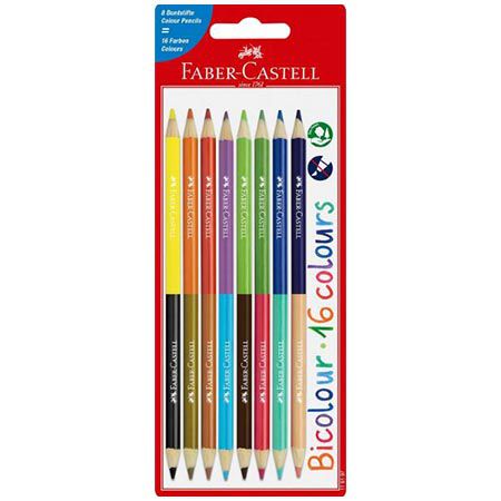 ✍🏻 8er Pack Faber-Castell Buntstifte Set Bicolor mit 16 Farben ab 2,85€ (statt 5€)
