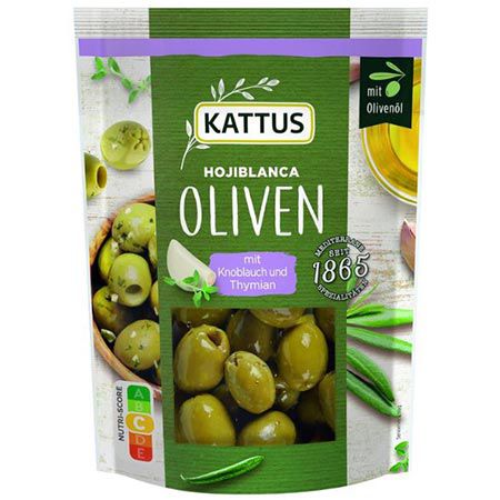 🫒 Kattus Hojiblanca Oliven mit Thymian & Knoblauch ab 2,37€ (statt 3€)