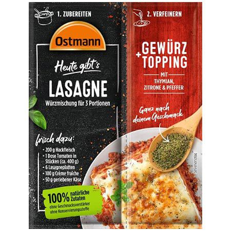 🍝 Ostmann   Heute gibts Lasagne Würzmischung ab 0,72€ (statt 1,09€)