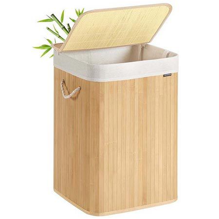 🧺 Songmics Wäschekorb aus Bambus mit Deckel, 95L für 16,99€ (statt 27€)