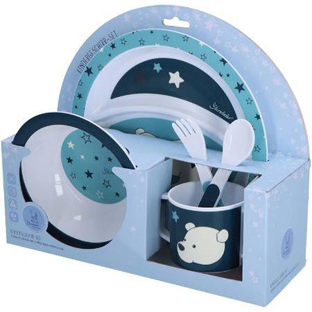 🍽️ Sterntaler Eisbär Elia Kindergeschirr Set, 5 tlg. für 14,99€ (statt 23€)