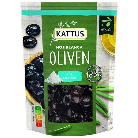 🫒 Kattus Schwarze Hojiblanca Oliven mit Meersalz ab 2,37€ (statt 3€)
