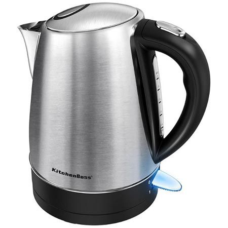 🍵 KitchenBoss Edelstahl Wasserkocher mit Kalkfilter, 1,7L für 19,65€ (statt 30€)