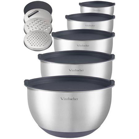 🥣 5er Set Winzbacher Edelstahl Schüsseln mit Deckel + Aufsätze für 38,95€ (statt 50€)