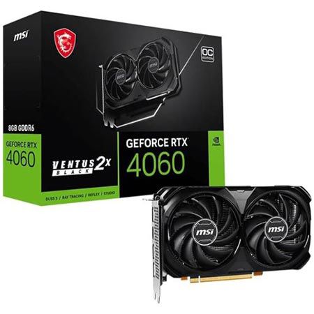 🖥️ MSI GeForce RTX 4060 Ventus 2X Black 8G OC Grafikkarte für 281,99€ (statt 304€)