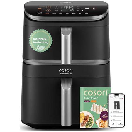 🔥 Cosori Turbo Tower Pro Smart Double Stack Airfryer mit DualBlaze, 10,8L für 259,99€ (statt 350€)