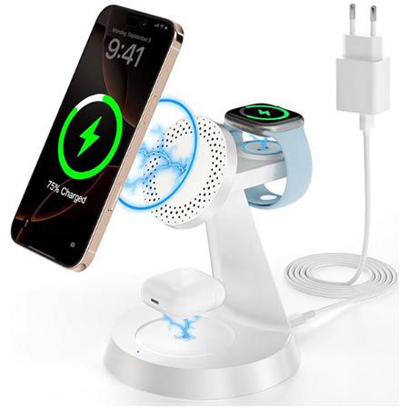 🔌 CKFN Induktive 3in1 Ladestation mit Mag-Safe & Qi für 14,99€ (statt 30€)