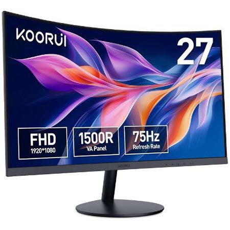 🖥️ KOORUI 27″ Curved Monitor mit FHD & 75Hz für 89,99€ (statt 132€)