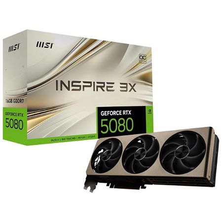 🖥️ MSI GeForce RTX 5080 Inspire 3X OC 16GB Grafikkarte für 1.309€ (statt 1.419€)