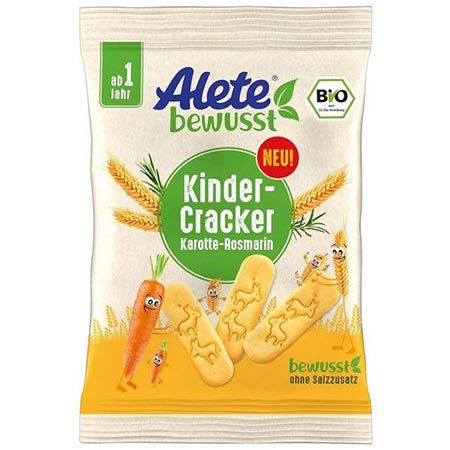 🍘 10er Pack Alete Bio Kinder-Cracker mit Karotten- & Rosmarin ab 5,85€ (statt 9€)