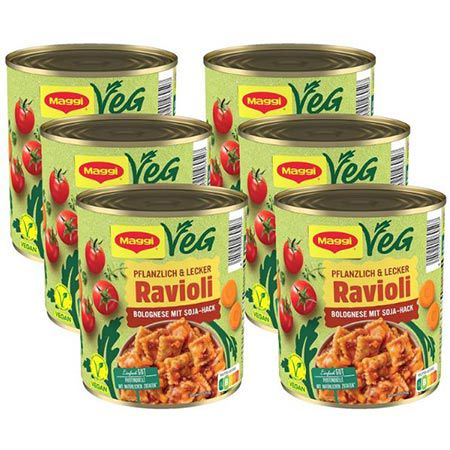 🍝 6er Pack Maggi Veg Ravioli Bolognese mit Soja-Hack ab 14,49€ (statt 22€)