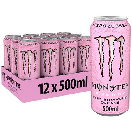 🥤 12er Pack Monster Energy Ultra Strawberry Dreams, 0,5L ab 11,69€ (statt 19€)