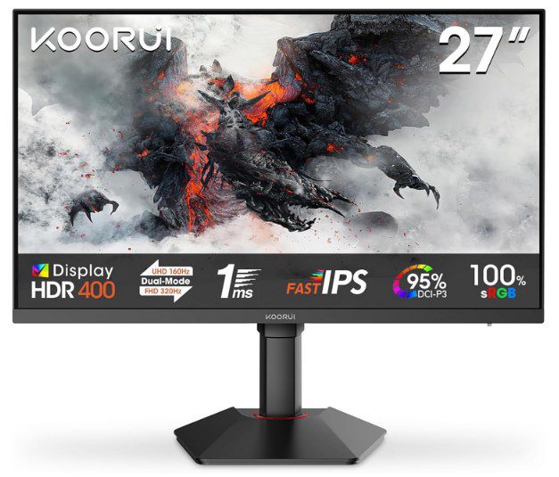 🖥️ KOORUI G2741L   27 Zoll UHD Gaming Monitor (160Hz) für 349,99€ (statt 400€)