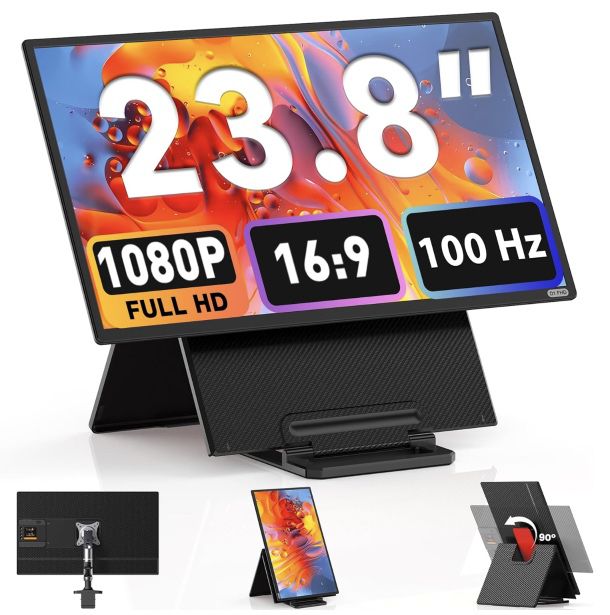 Kwumsy 23,8 Zoll FullHD Bildschirm Erweiterung mit 100Hz für 119,50€ (statt 150€)